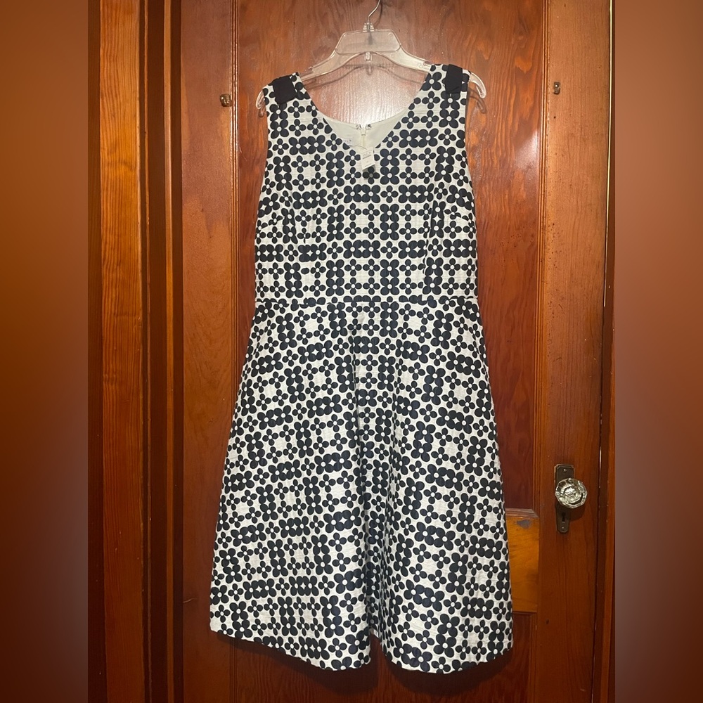Talbots Black and White Floral Dress